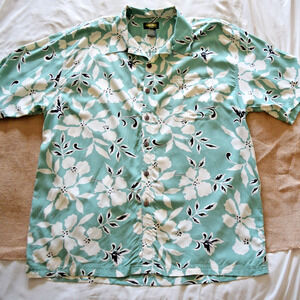 TEAM SURF HAWAII all-over print rayon Hawaiian aloha shirt, men's XL